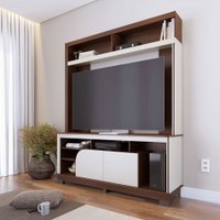 Estante para TV Até 65 Polegadas Silvestre 2 Portas Nogueira Real/Off White Matte - Pnr Móveis