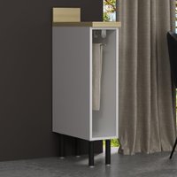 Balcão de Cozinha em MDF com Tampo e Porta-Toalhas 20cm Multimóveis CR20465 Branco/Carvalho Tropical