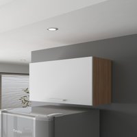 Armário de Cozinha Aéreo com 1 Porta Basculante 80cm Multimóveis CR20417 Freijó/Branco