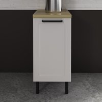 Balcão de Cozinha em MDF com Tampo e 1 Porta 40cm Multimóveis CR20464 Branco/Carvalho Tropical
