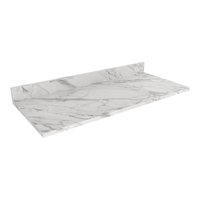 Tampo MDP 25mm para Balcão de Cozinha 120cm Multimóveis CR20415 Mármore Branco