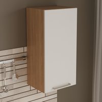Armário de Cozinha Aéreo com 1 Porta 40cm Multimóveis CR20416 Freijó/Branco