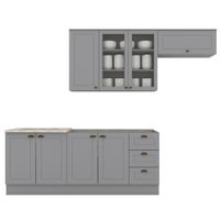 Cozinha Modulada 5 Pecas 280 cm CE379 Americana Cinza Calcare Henn