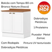 Cozinha Modulada 5 Pecas 280cm CE379 Americana Branco Nature Henn