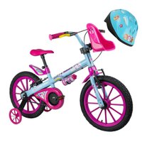 Bicicletinha Infantil para Menina Unicórnio Aro 16 com Capacete