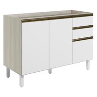 Balcao Para Pia 2P 3G 120cm MDF Kali 16417 Bianco Toq Branco Uv Nicioli