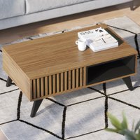 Mesa de Centro Lagos 1 Nicho Noce Milano/Preto Fosco - Pnr Móveis
