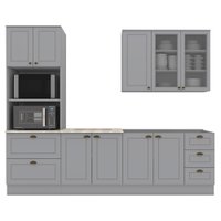 Cozinha Modulada 5 Pecas 272 cm CE377 Americana Cinza Calcare Henn