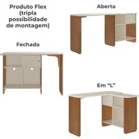Mesa Escrivaninha Giratoria 3 em 1 Cinamomo Off White ARLY