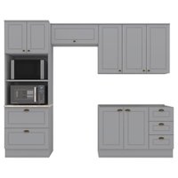 Cozinha Modulada 4 Pecas 272 cm CE373 Americana Cinza Calcare Henn