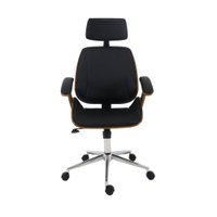 Cadeira de Escritório Presidente Premium Luxo Moderna Madeira Maciça Lisboa Kopenhagen Preta Confortável Resistente