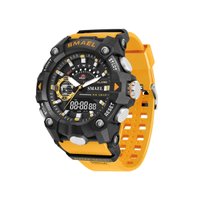 Relógio Masculino Esportivo 5ATM Smael AnaDigi 8040 Laranja e Preto