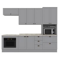 Cozinha Modulada 7 Pecas 272 cm CE790 Americana Cinza Calcare Henn