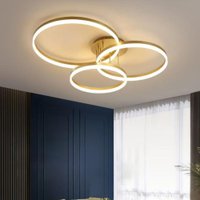 Lustre De Teto Plafon de LED 45W 3 Anéis Dourado Moderno e Sofisticado