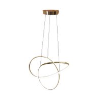 Lustre Pendente LED 40W Moderno Dourado com Iluminação 3 em 1 para Sala e Escritório