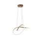 Lustre Pendente LED 40W Moderno Dourado com Iluminação 3 em 1 para Sala e Escritório
