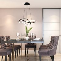 Pendente de LED Moderno Curve de Luxo Preto 45W 3 em 1 Bivolt