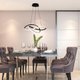 Pendente de LED Moderno Curve de Luxo Preto 45W 3 em 1 Bivolt