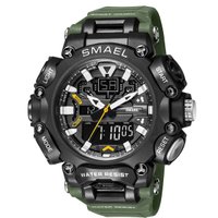 Relógio Masculino Esportivo 5ATM Smael AnaDigi 8053 Verde e Preto