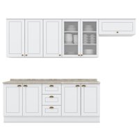 Cozinha Modulada 7 Pecas 280 cm CE791 Americana Branco Calcare Henn