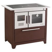 Fogão a Lenha Hidro Prime Glass N2 Esquerdo Marrom com Forno