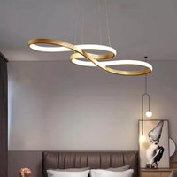 Luminaria Pendente LED 45W Crest Dourada com Design Moderno e Luz 3 em 1 para Sala ou Quarto