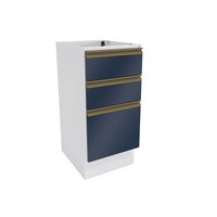 Balcão 3 Gavetas Kappesberg Celeste 100% MDF Branco/Azul Profundo 40cm