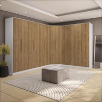 Quarto Modulado Kappesberg Adapt Branco/Nogueira 12 Portas 342cm x 263cm
