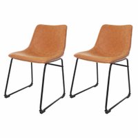 Conjunto 2 Cadeiras De Jantar Sala Quarto Cozinha Penteadeira Varanda Restaurantes Munich Bruna Caramelo Vintage