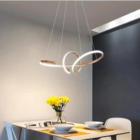Lustre Pendente Loop de LED 45W Dourado Design Moderno 3 em 1 Bivolt