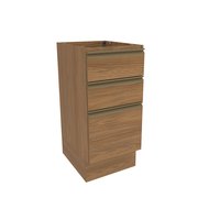 Balcão 3 Gavetas Kappesberg Celeste 100% MDF Nogueira 40cm