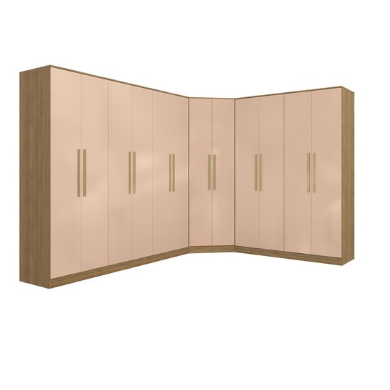 Quarto Modulado Kappesberg Adapt Nogueira/Macadâmia 12 Portas 342cm x 263cm