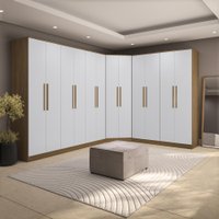 Quarto Modulado Kappesberg Adapt Nogueira/Branco 12 Portas 342cm x 263cm