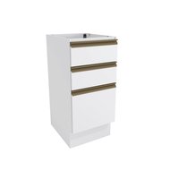 Balcão 3 Gavetas Kappesberg Celeste 100% MDF Branco 40cm