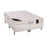 Cama Box Queen: Colchão Molas Pocket Ensacadas Castor Kingdom Aloe Vera + Base CRC Courano White (158x198)