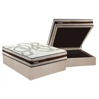 Conjunto Box Baú Casal: Colchão Molas Paropas D45 Resiste Hotel DouFace + Base CRC Suede Clean (138x188)