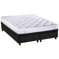 Cama Box King: Colchão Ortopédico Herval Georgetown C1620 Ergoplus + Base CRC Suede Gray (193x203x25)