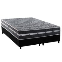Cama Box Queen: Colchão Molas Ensacadas D Angelis Anjos Black Graphite + Base CRC Suede Gray (158x198)