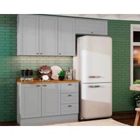 Kit Cozinha Modulada 4 Peças Americana (2Aéreos+1Balcão+1Complemento) CZ149 Cinza - Henn