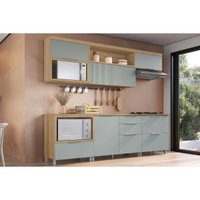 Kit Cozinha Modulada 6 Peças Marquesa (3Aéreos+3Balcões) C6P42 Nature/Verde - Nesher