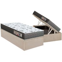 Conjunto Box Baú Solteiro: Colchão Espuma Orthoflex D33 ComfortPedic Line Black + Base CRC Suede Clean (88x188)