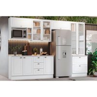 Cozinha Modulada Completa Americana 9 Peças (4Aéreos+1Paneleiro+2Balcões+2Complementos) C5P27 Branco - Henn