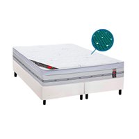 Cama Box King: Colchão c/ Vibro Massagem Castor Magnético Gold Star + Base CRC Courano White (193x203)