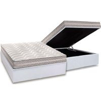 Conjunto Box Baú Casal: Colchão Molas Paropas D28 / Master AG80 Prata Double Face 17 + Base CRC Courano White (138x188)