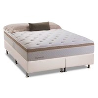Cama Box Queen: Colchão Molas Herval Bonnel Inspiracion + Base CRC Courano Branco(158x198)
