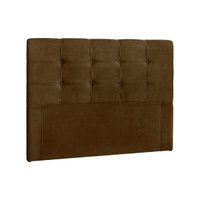 Painel de Cama Box Estofada Queen Clean Plus Suede Marrom Chocolate - Simbal