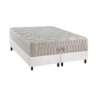 Cama Box Queen: Colchão Molas Ensacadas D Angelis Anjos King Best New Clean + Base CRC Courano White (158x198)