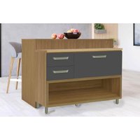 Módulo Cozinha Nesher Princesa c/ 1 Porta e 2 Gavetas 120cm Freijo/Off White-Nesher