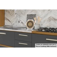 Kit Cozinha Modulada 7 Peças Burguesa Premium (3Aéreos+3Balcões+1Paneleiro) C6P58 Freijo/Off White - Nesher