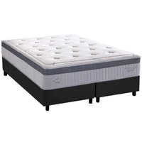 Cama Box King: Colchão Molas MasterPocket Ensacadas Herval Serenity Dream C1663 + Base CRC Suede Gray (193x203x35)